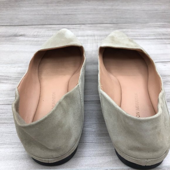 Sigerson Morrison Flats Women's 7.5 B Tan Suede Slip On Pointed Toe Shoes - Picture 10 of 12